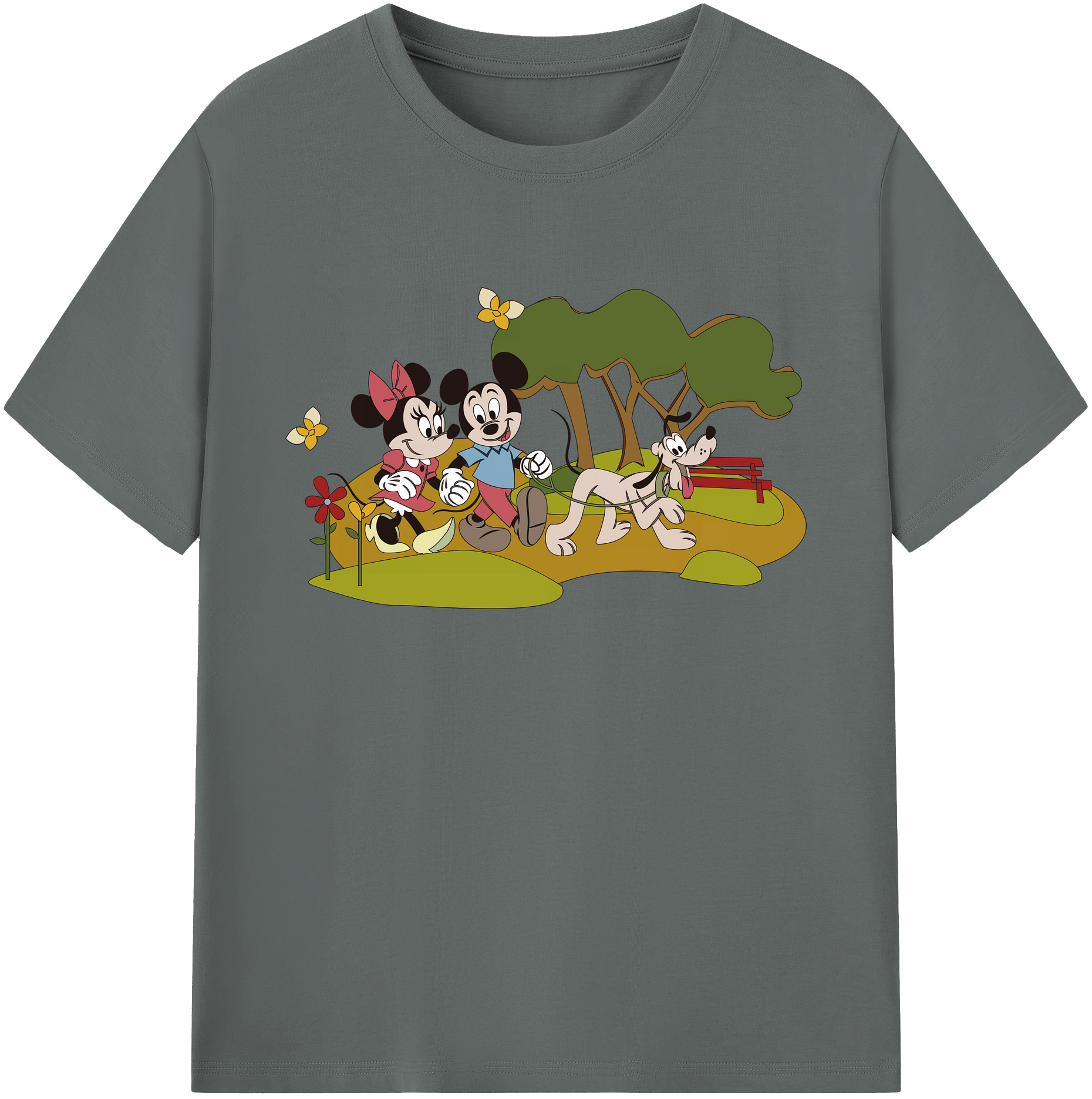 ミッキーマウス Mickey Mouse 綿100％ メンズ半袖Tシャツ｜肌触りやわらか＆通気性